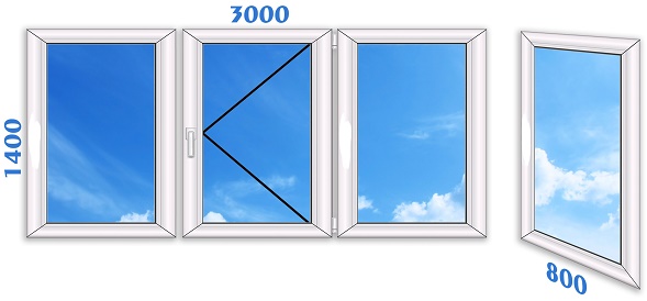 пластиковое окно 130x140